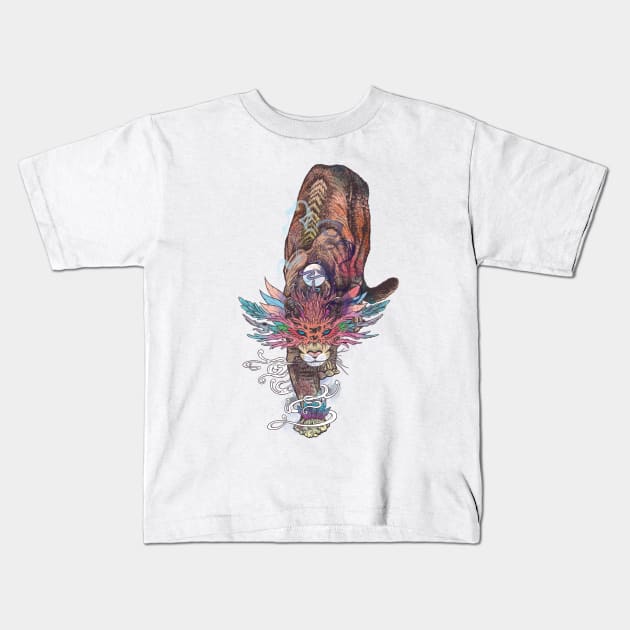 Journeying Spirit (Mountain Lion) Kids T-Shirt by MatMiller